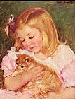 Sara Holding A Cat by Mary Cassatt